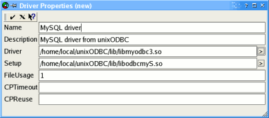 unixODBC:MySQL 
driver configured